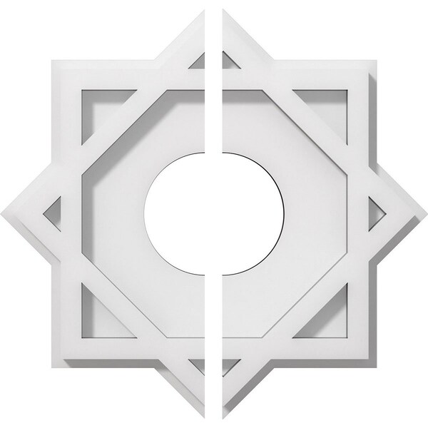 Ekena Millwork Axel Architectural Grade PVC Contemporary Ceiling Medallion, Two Piece, 10"OD x 3"ID x 5 1/2"C x 1"P CMP10AL2-03000 - main